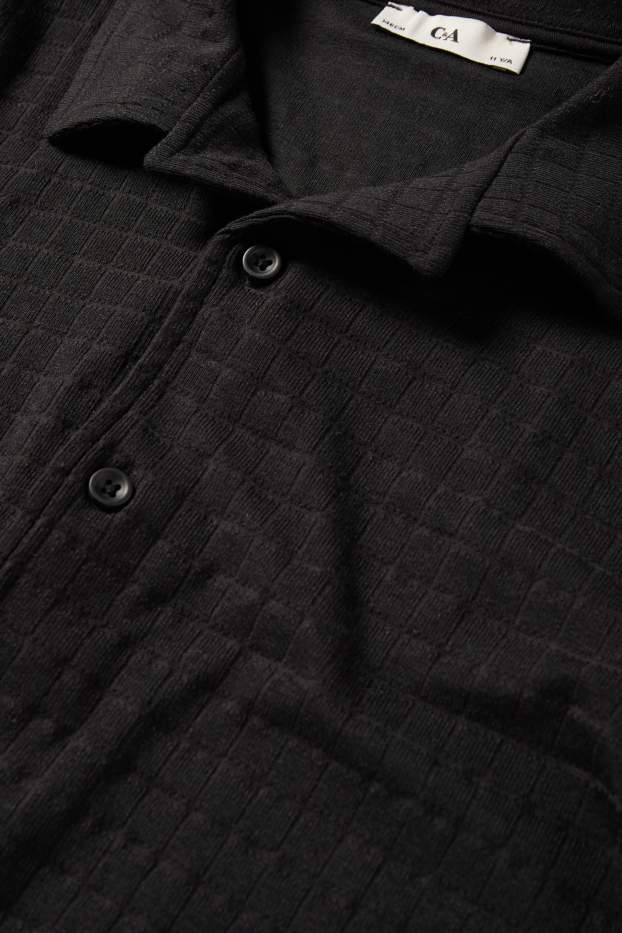 Children Boys - Shirt - textured - black