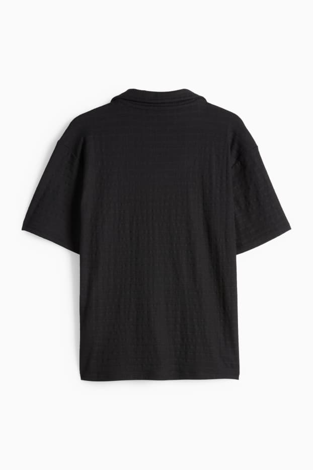 Children Boys - Shirt - textured - black