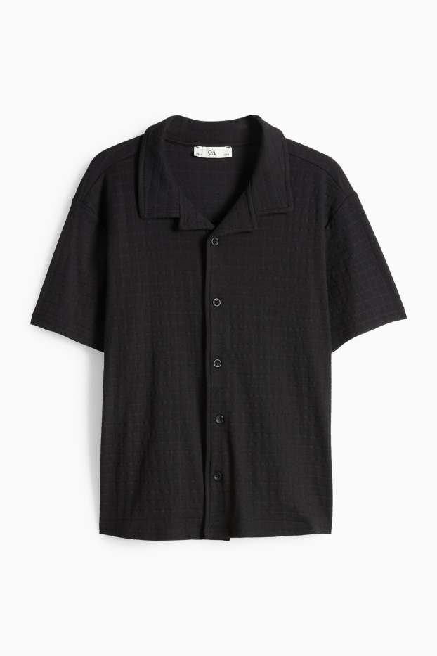 Children Boys - Shirt - textured - black