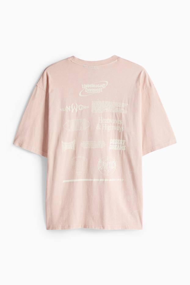 Herren - T-Shirt - Oversized - rosa