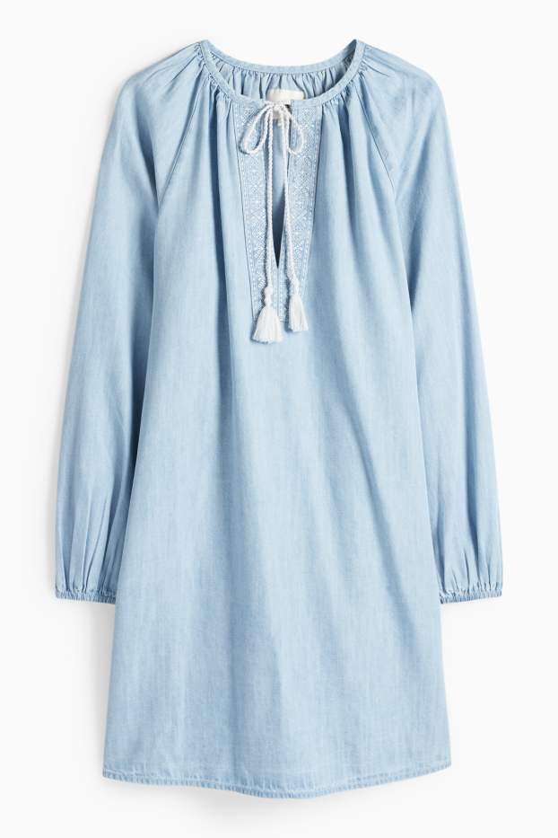 Dona - Vestit-túnica - aspecte texà - blau clar