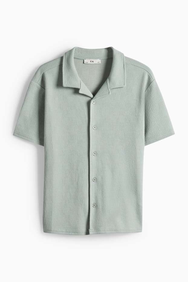 Children Boys - Shirt - textured - light green