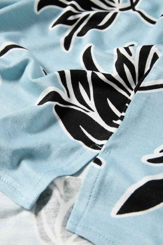 Femmes - Chemise de nuit en viscose - à fleurs - bleu