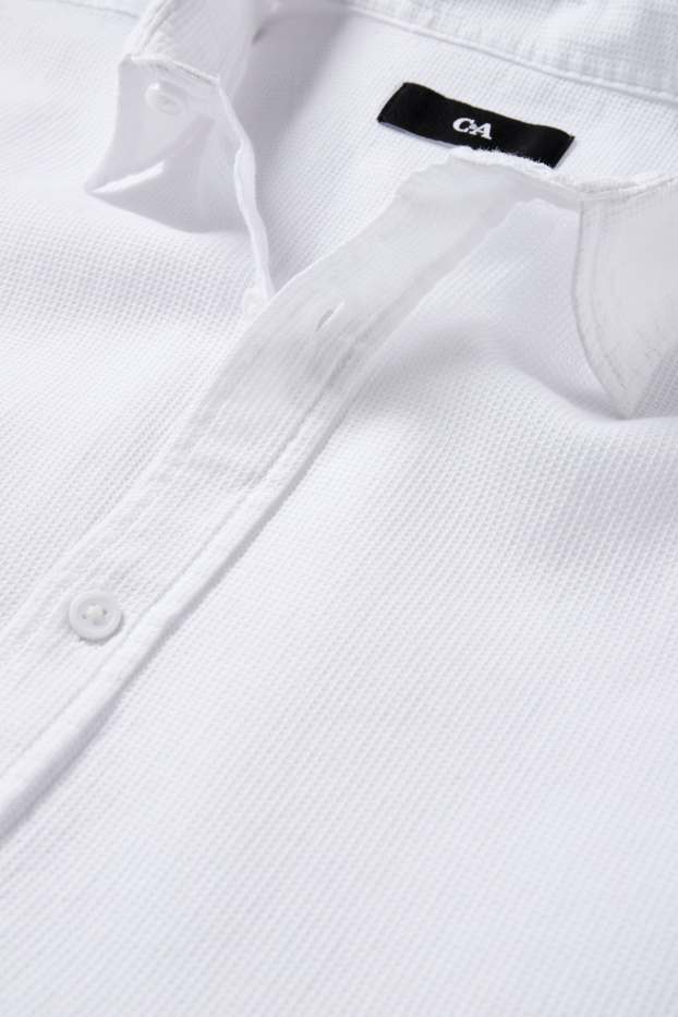 Home - Camisa - regular fit - Kent - texturada - blanc