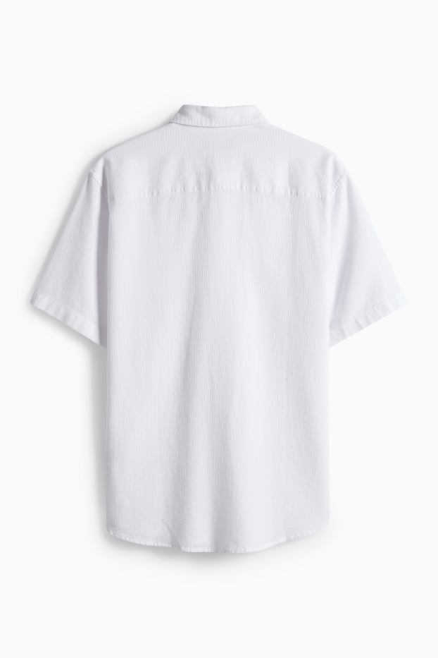 Home - Camisa - regular fit - Kent - texturada - blanc