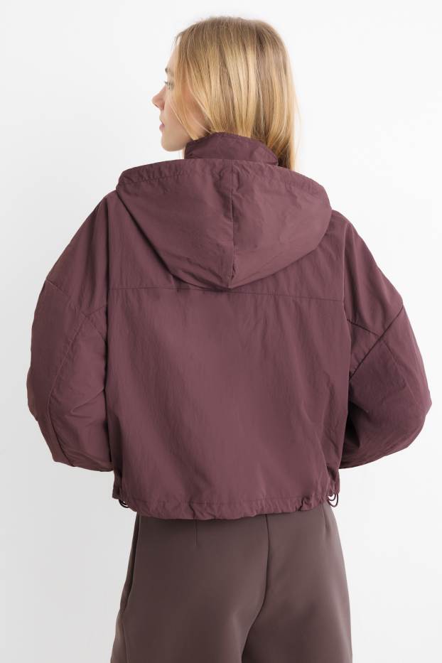 Femmes - Veste à capuche - finition déperlante - bordeaux