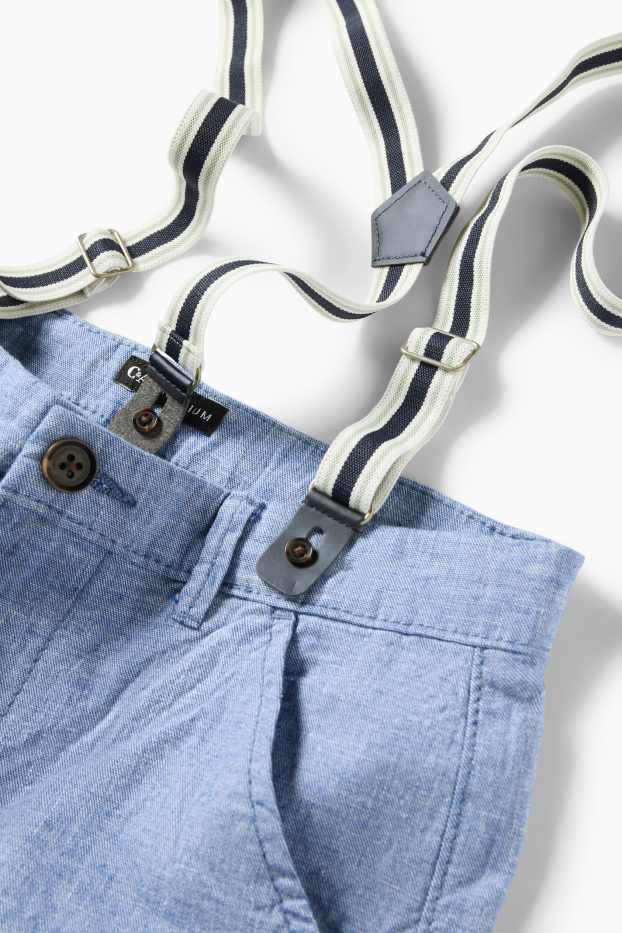 Kinder Jungen - Bermudas mit Hosenträgern - blau