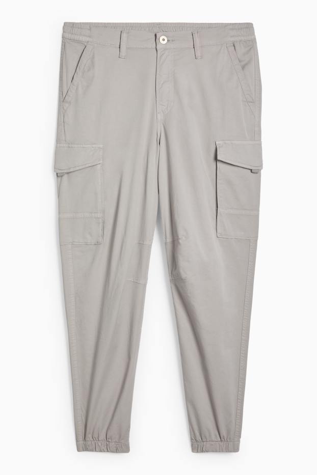 Hommes - Pantalon cargo - relaxed fit - gris clair