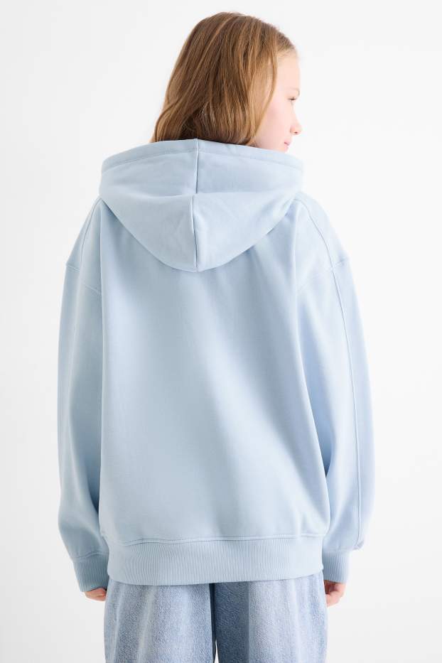 Enfants filles - Sweat à capuche - bleu clair