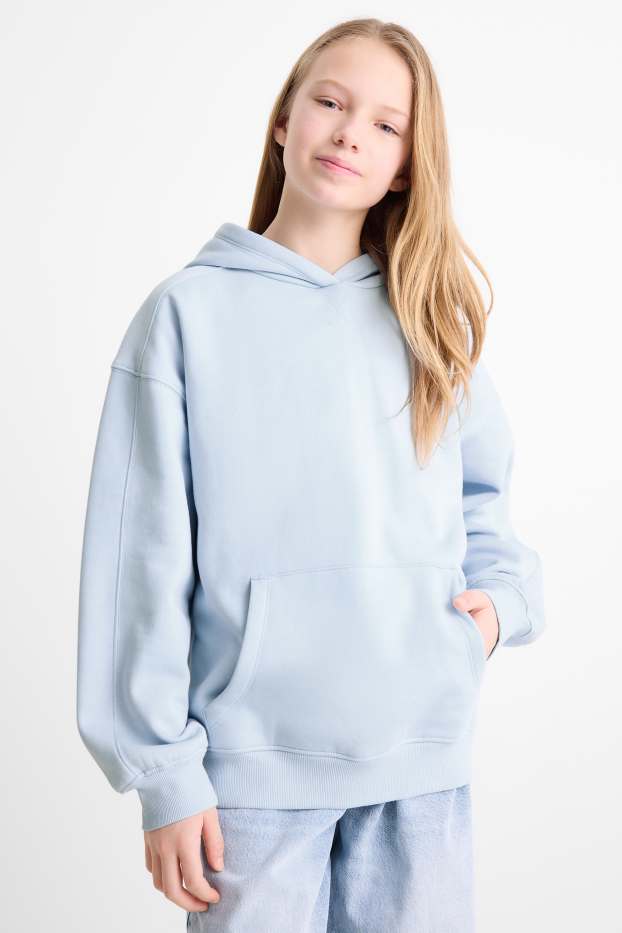Enfants filles - Sweat à capuche - bleu clair