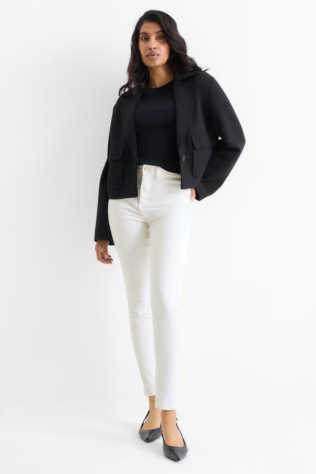 Donna - Jegging jeans - vita alta - bianco