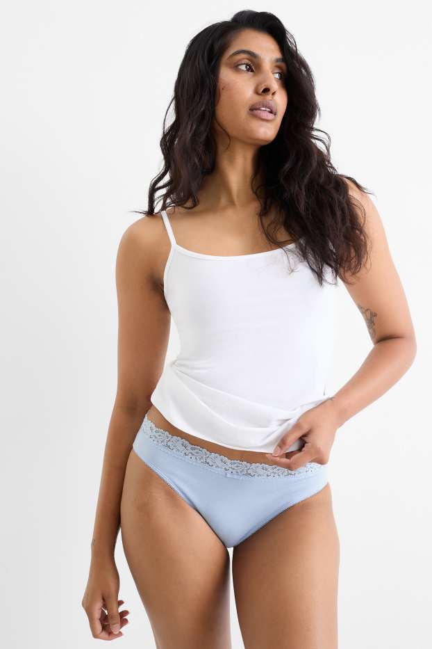 Donna - Confezione da 3 - slip - blu / grigio