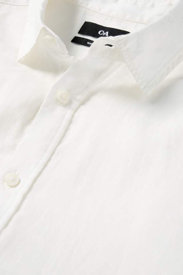 Home - Camisa de lli - regular fit - Kent - blanc