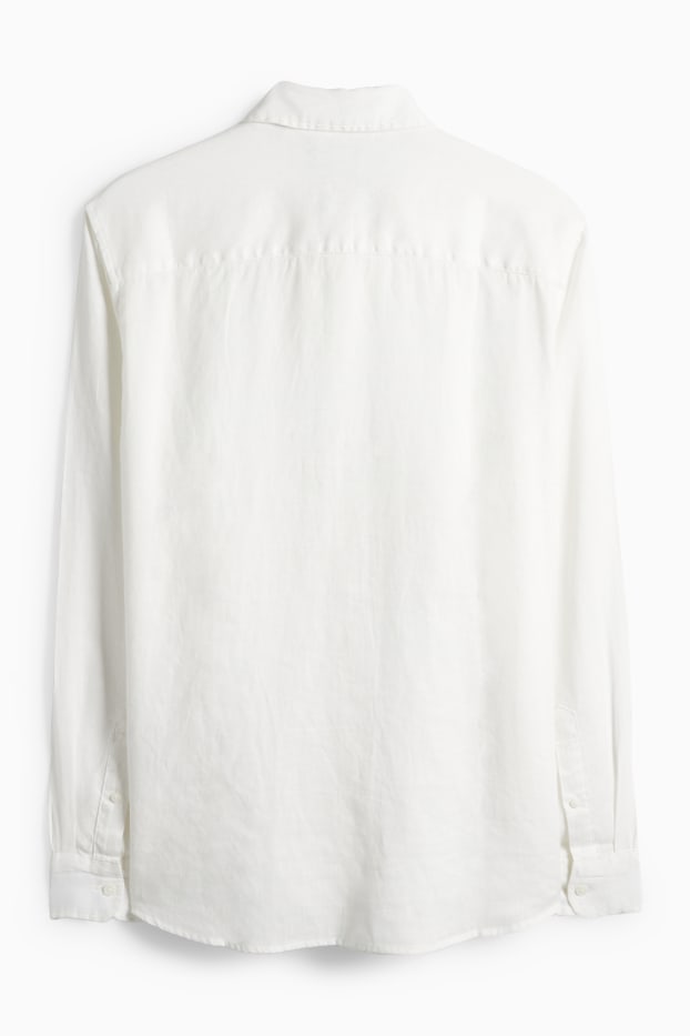 Home - Camisa de lli - regular fit - Kent - blanc