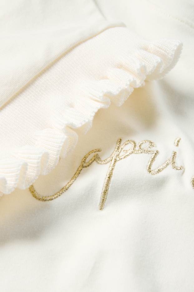 Copii - Fete - Tricou cu mânecă scurtă - aspect lucios - crem