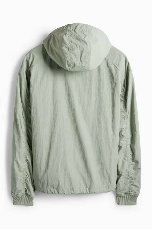 Herren - Jacke mit Kapuze - wasserabweisend - dunkelgrün