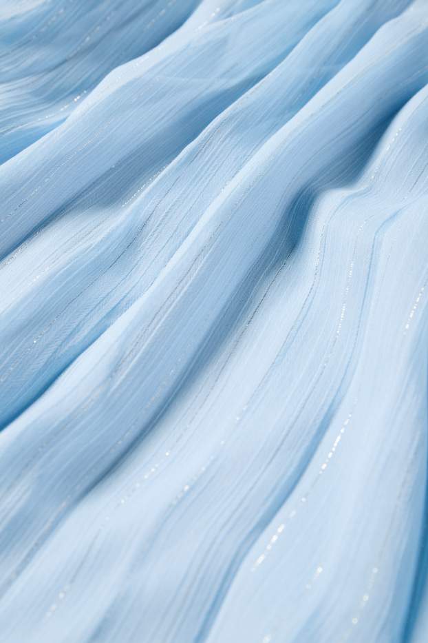 Kinder Mädchen - Plissee-Jumpsuit - Glanz-Effekt - hellblau