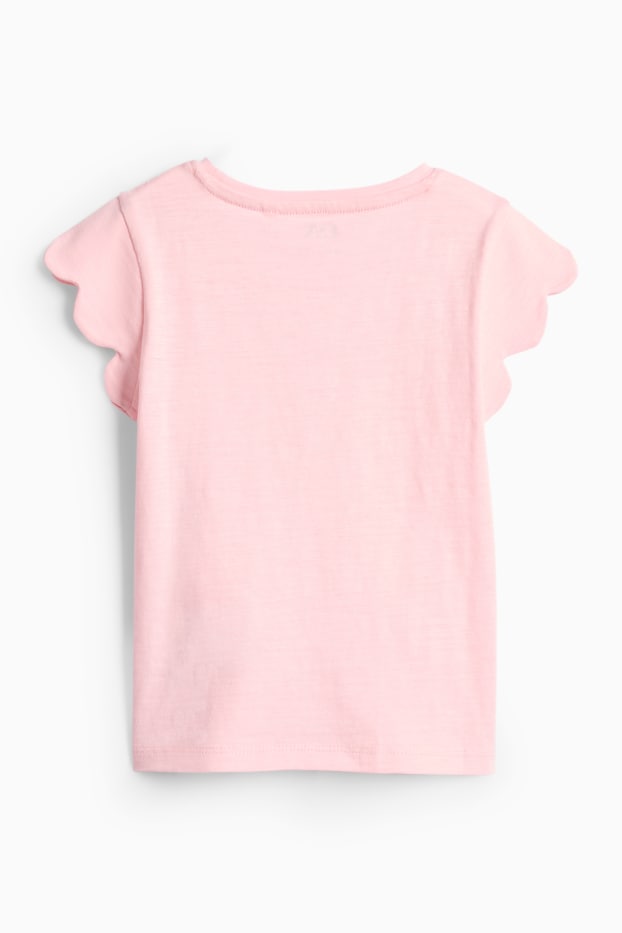 Bambine - Leprotto - maglia a maniche corte - effetto brillante - rosa