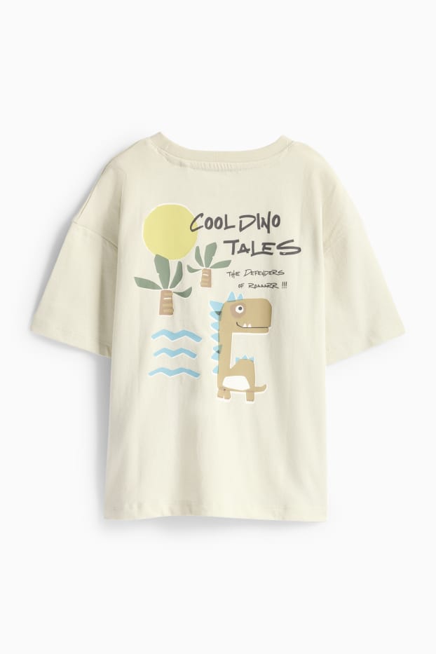 Děti - chlapci - Dinosaurus - tričko s krátkým rukávem - světle zelená