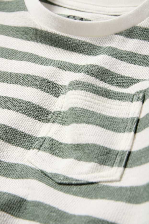 Děti - chlapci - Tričko s krátkým rukávem - zelená / krémově bílá