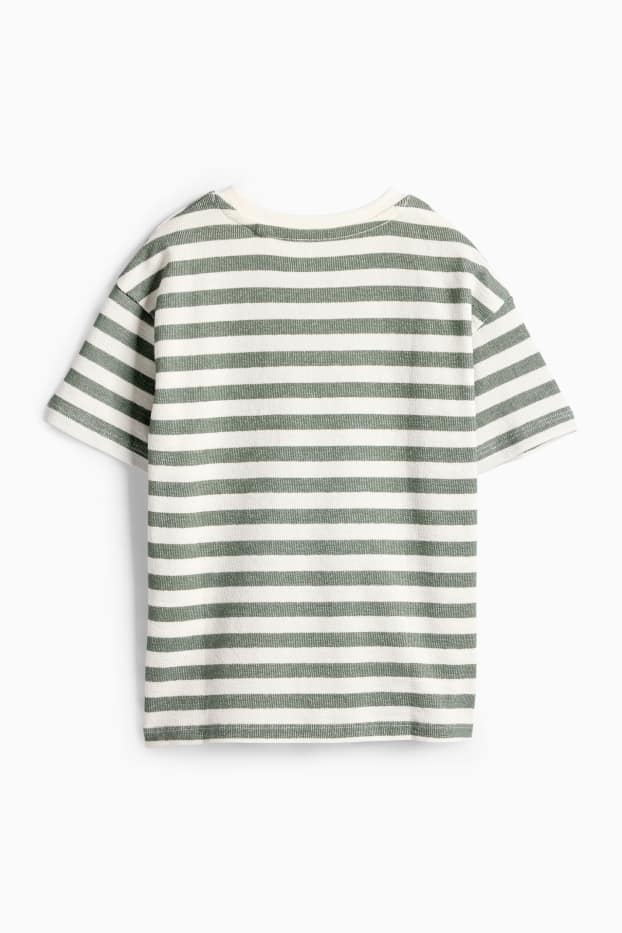 Děti - chlapci - Tričko s krátkým rukávem - zelená / krémově bílá