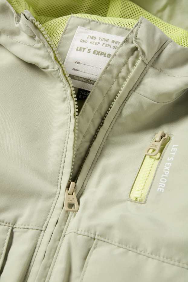 Baby: jongens - Babyjas met capuchon - waterafstotend - mintgroen