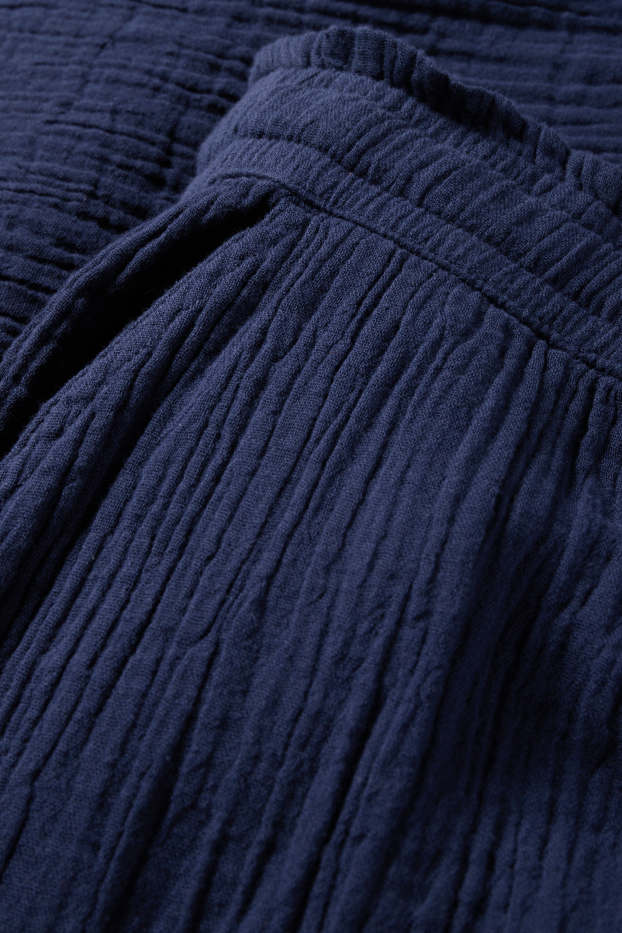 Dona - Pantalons de tela - high waist - relaxed fit - blau fosc