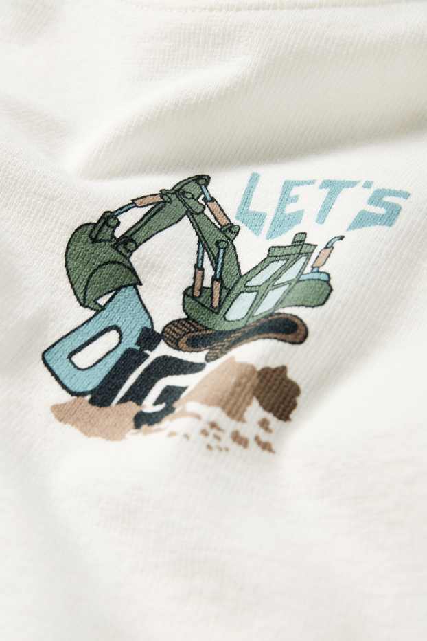 Nen - Excavadors - samarreta de mànigues curtes - acanalada - blanc trencat
