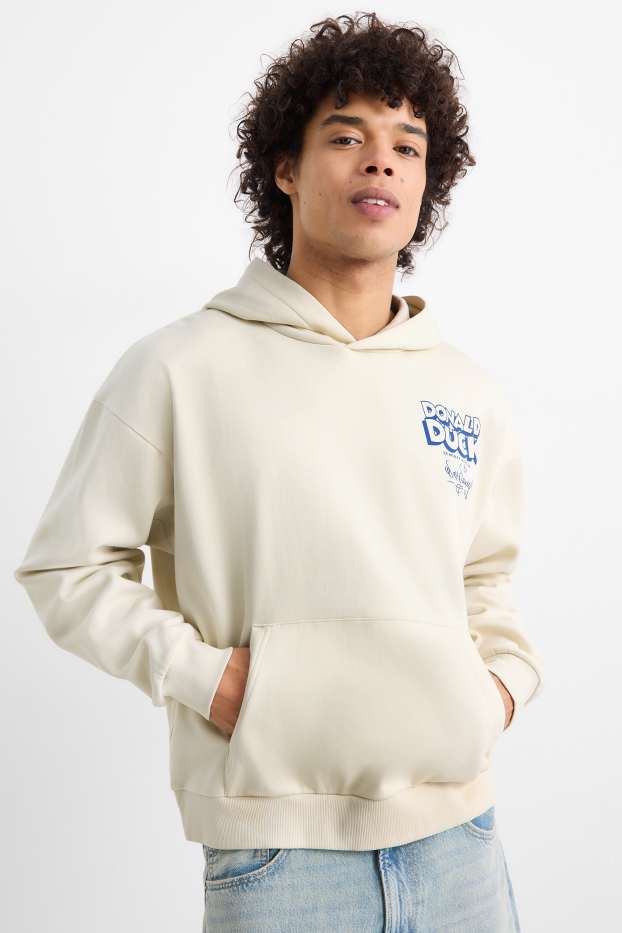 Hommes - Sweat à capuche oversize - Donald Duck - beige clair