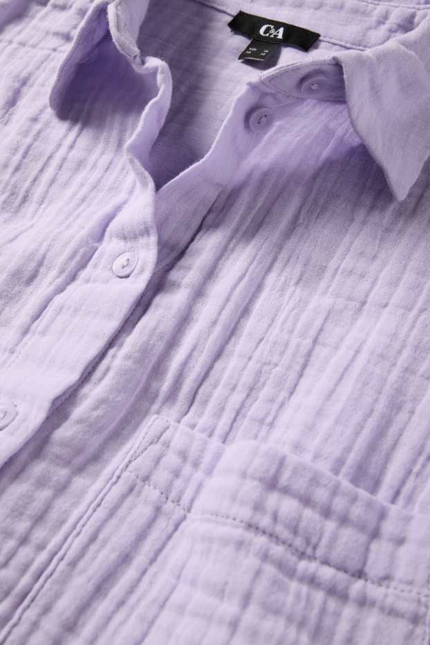 Dames - Blouse van mousseline - lichtpaars