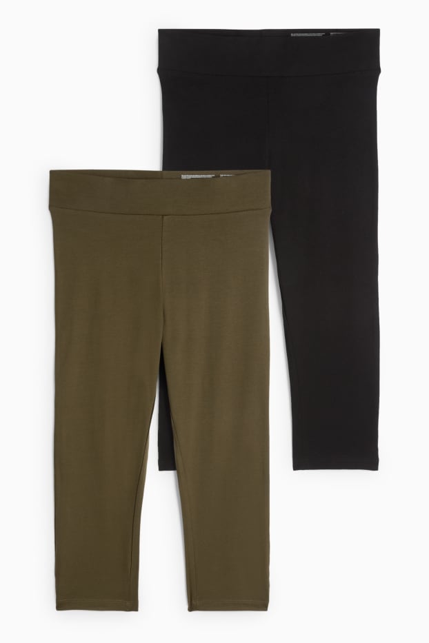 Damen - Multipack 2er - Capri-Leggings - khaki