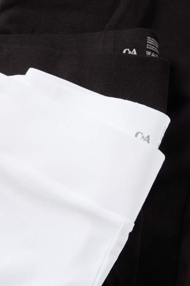 Damen - Multipack 2er - Capri-Leggings - schwarz / weiß