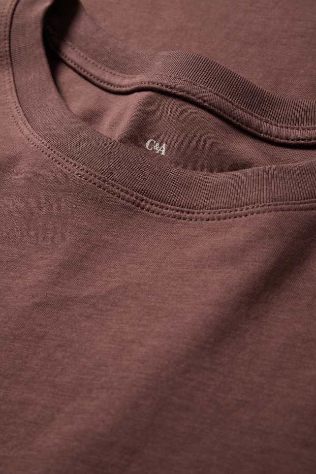 Dames - T-shirt - regular fit - donkerbruin