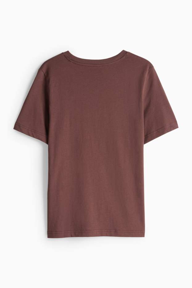 Dames - T-shirt - regular fit - donkerbruin