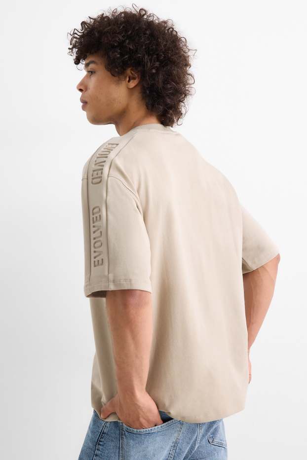 Hommes - T-shirt - Oversize - beige clair