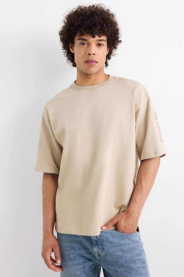 Hommes - T-shirt - Oversize - beige clair