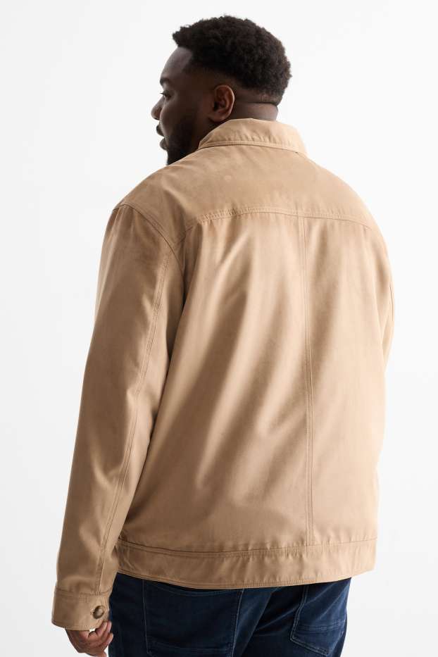 Hommes - Veste - faux suède - marron clair