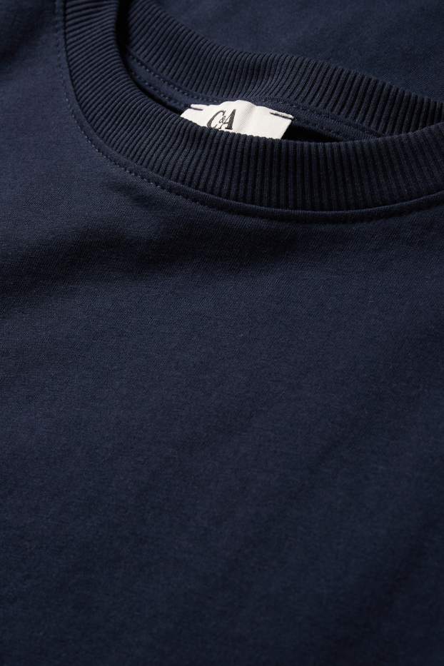 Dona - Samarreta de mànigues curtes - oversized - blau fosc