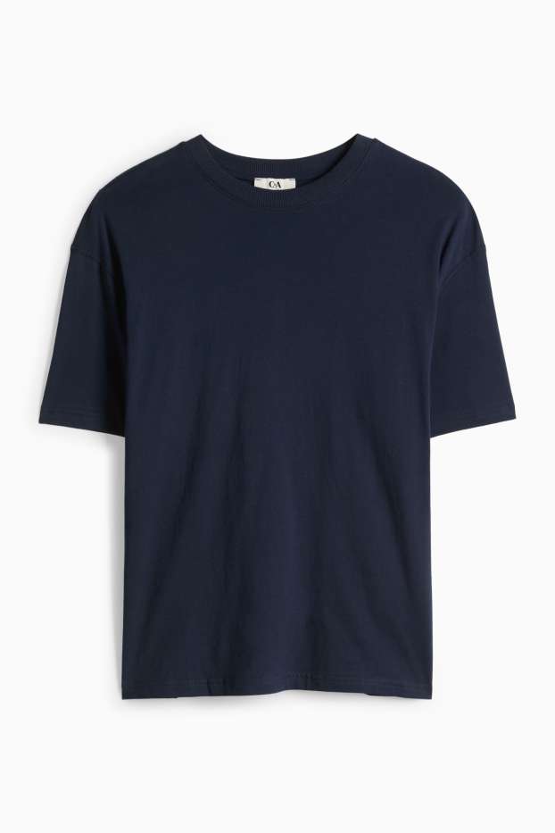 Dona - Samarreta de mànigues curtes - oversized - blau fosc