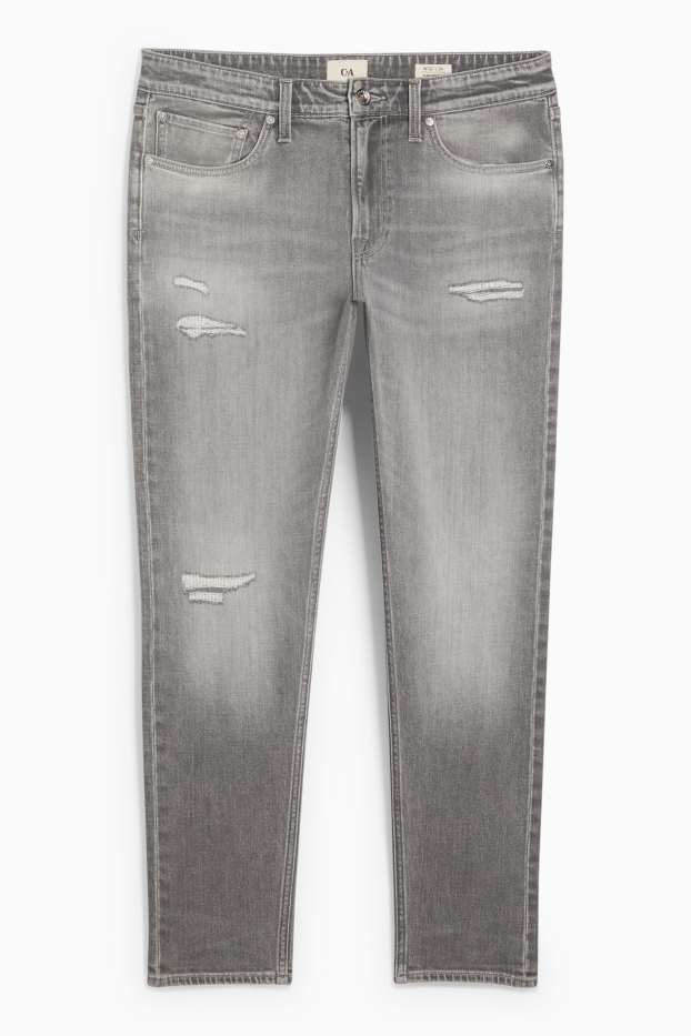 Pánské - Slim tapered jeans - šedá