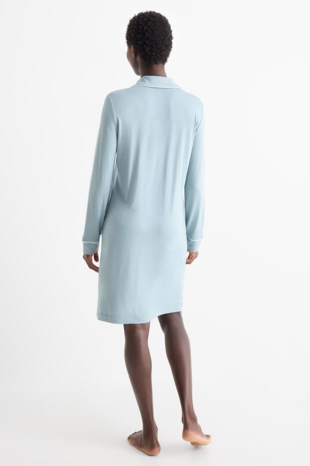 Femmes - Chemise de nuit en viscose - bleu clair