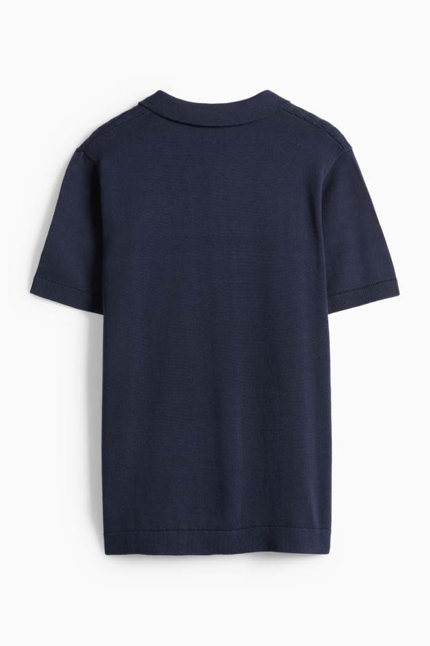 Children Boys - Polo shirt - textured - dark blue