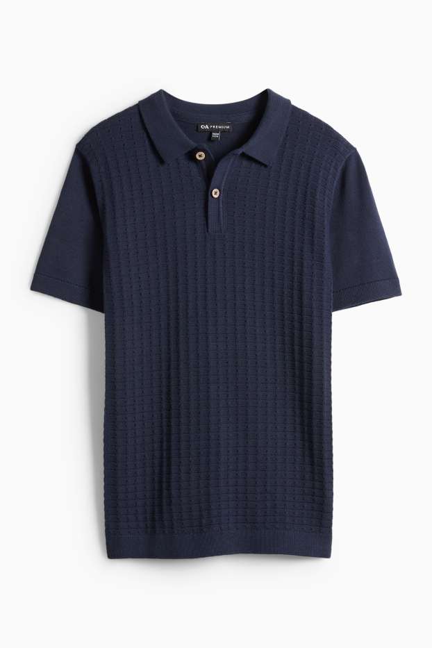 Children Boys - Polo shirt - textured - dark blue