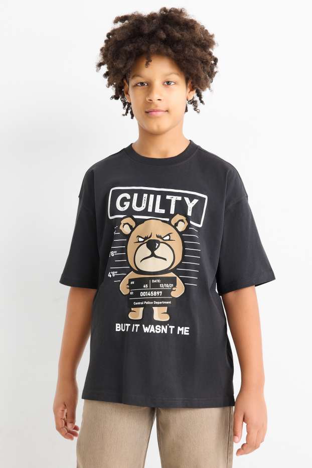 Enfants garçons - Ours - T-shirt - gris foncé