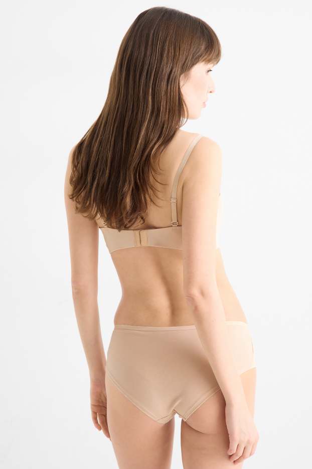 Dames - Set van 3 - hipster - licht beige