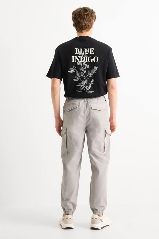 Hommes - Pantalon cargo - relaxed fit - gris clair