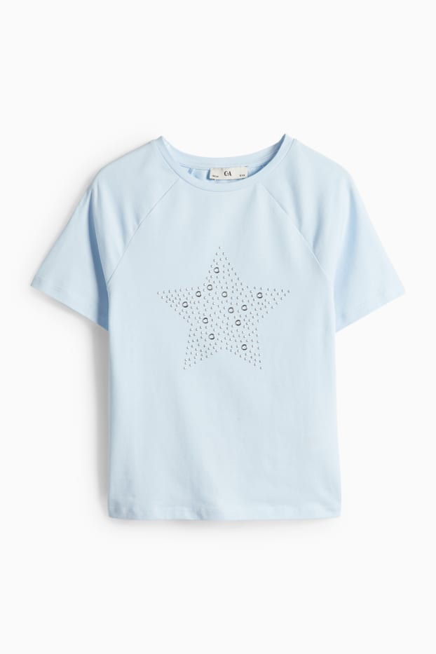 Enfants filles - Étoile - T-shirt - bleu clair