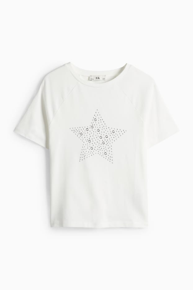 Enfants filles - Étoile - T-shirt - blanc