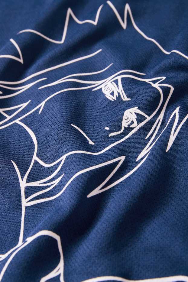 Uomo - T-shirt - blu scuro / bianco