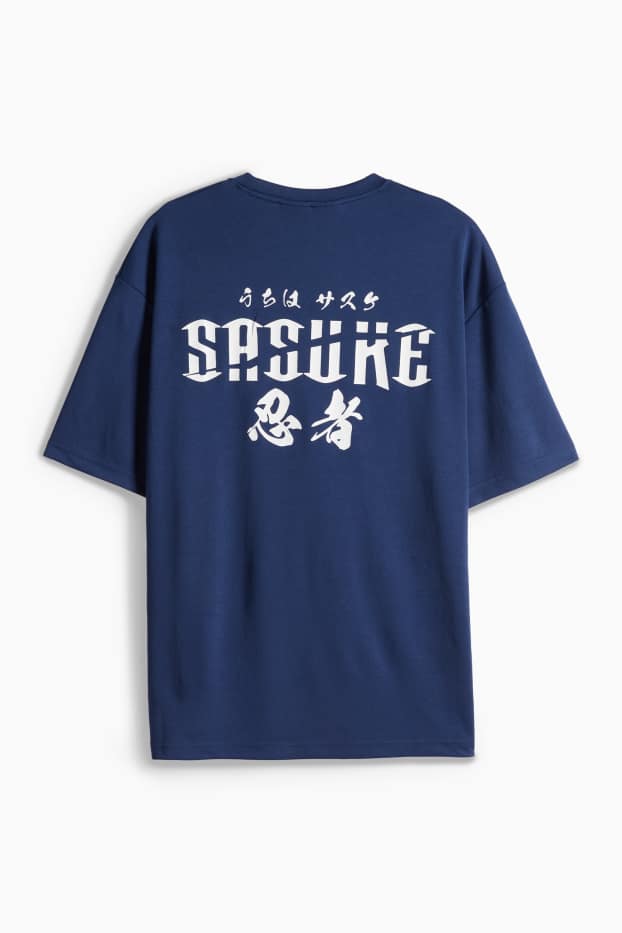 Uomo - T-shirt - blu scuro / bianco